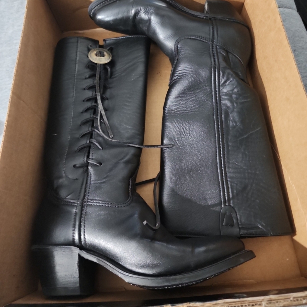 Harley-Davidson Black Lace-Up Leather Boots